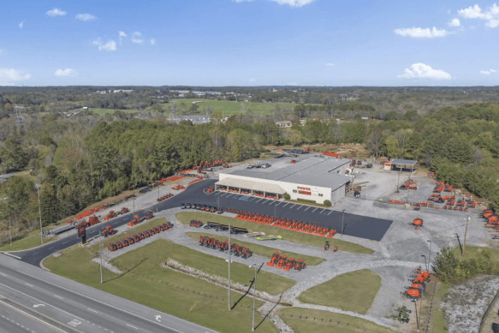 A birds eye shot of PowerQuip building